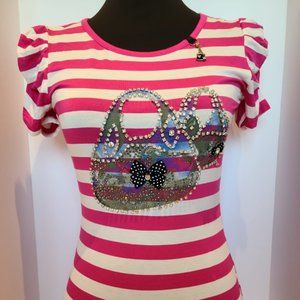 Pink & Ecru Striped Top